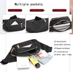 Ladies Nylon Fanny Pack Vintage Street Money Banana Phone Chest Bag
