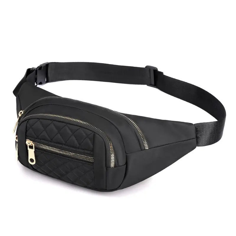 Ladies Nylon Fanny Pack Vintage Street Money Banana Phone Chest Bag