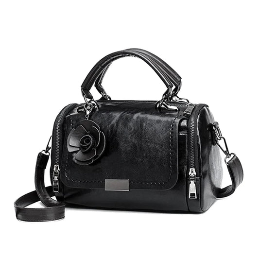 Vintage PU Leather Shoulder Bag Small Square Handbag