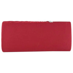 Diamond Ruffle Party Envelope Clutch Bag, red