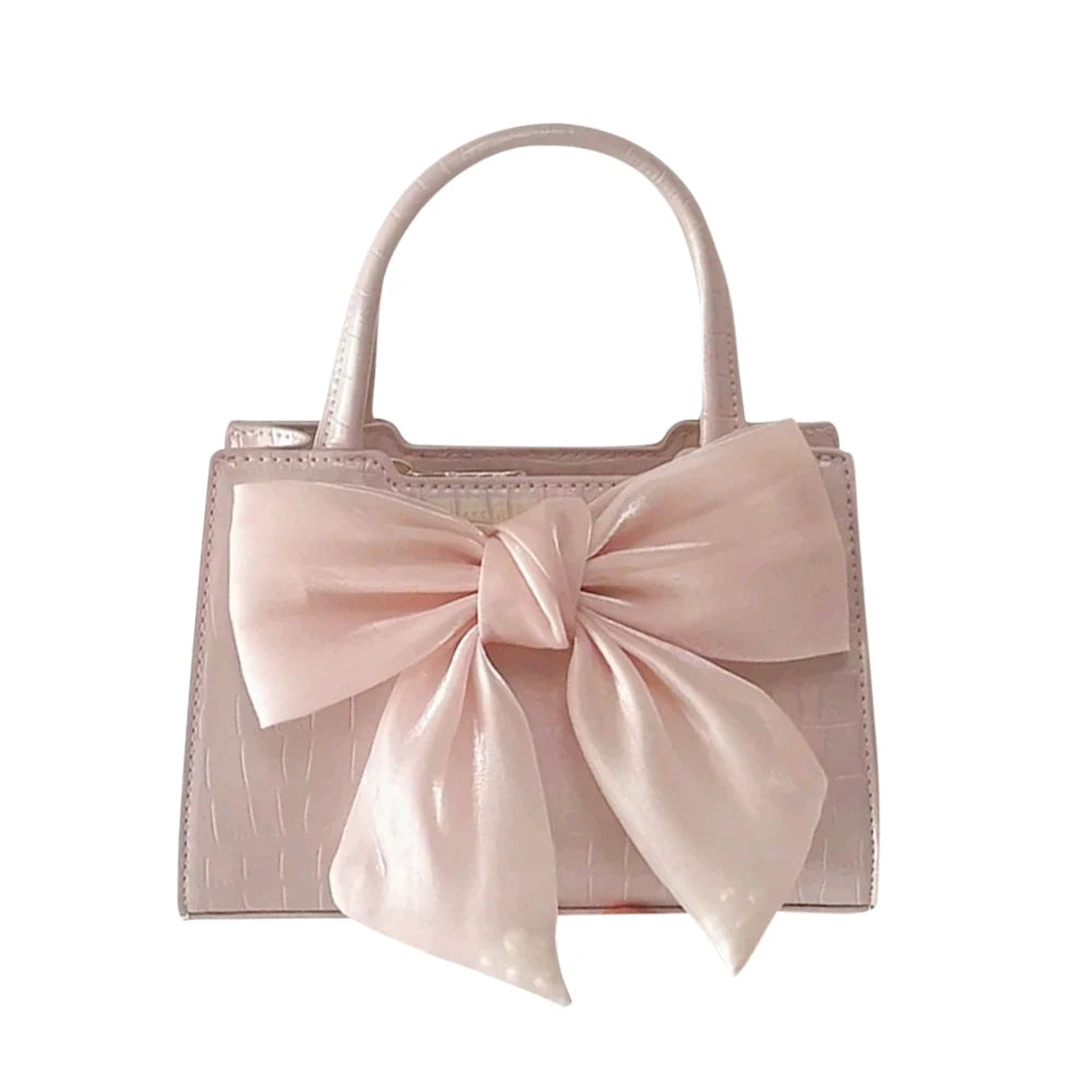 Ladies Bow Handbags Women Shoulder Crossbody Bags Small Top-Handle Bags