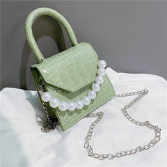 Pearl Travel Bag Mini PU Leather Shoulder Bags for Women