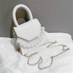 Pearl Travel Bag Mini PU Leather Shoulder Bags for Women