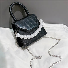 Pearl Travel Bag Mini PU Leather Shoulder Bags for Women