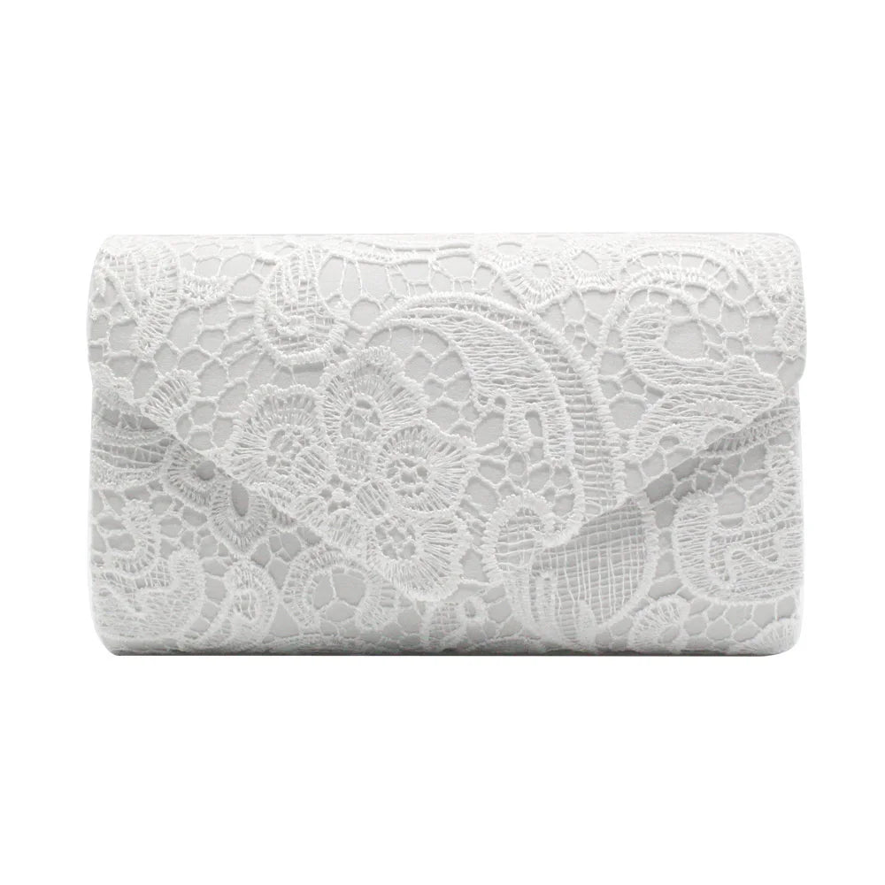 Lace Flower Pattern Evening Clutch Bag for Women