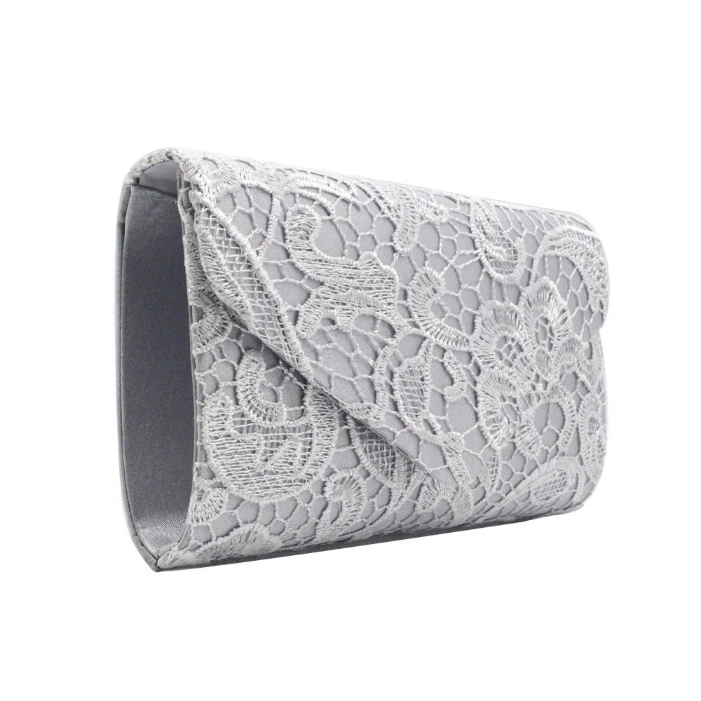 Lace Flower Pattern Evening Clutch Bag for Women