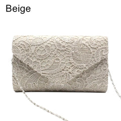 Lace Flower Pattern Evening Clutch Bag for Women