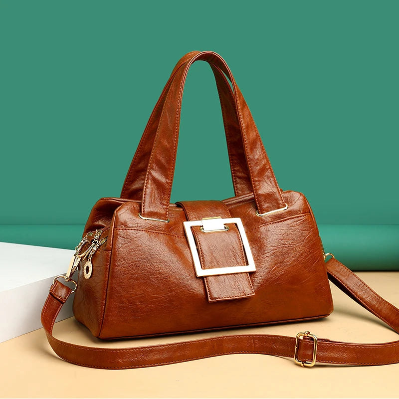 High Capacity Ladies PU Handbags Shoulder Messenger Bag