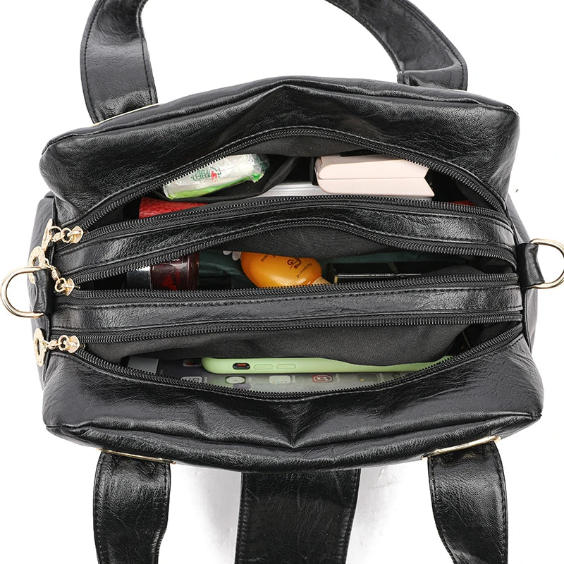 High Capacity Ladies PU Handbags Shoulder Messenger Bag