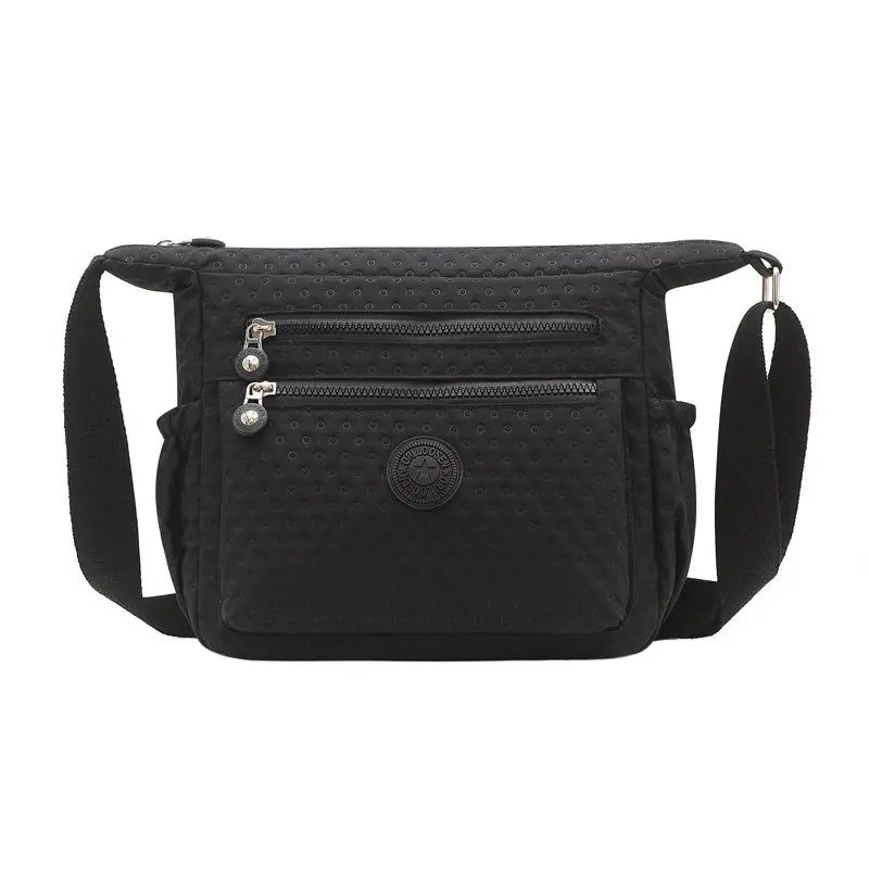Women's Waterproof Nylon Shoulder Bag Zipper Crossbody Purse