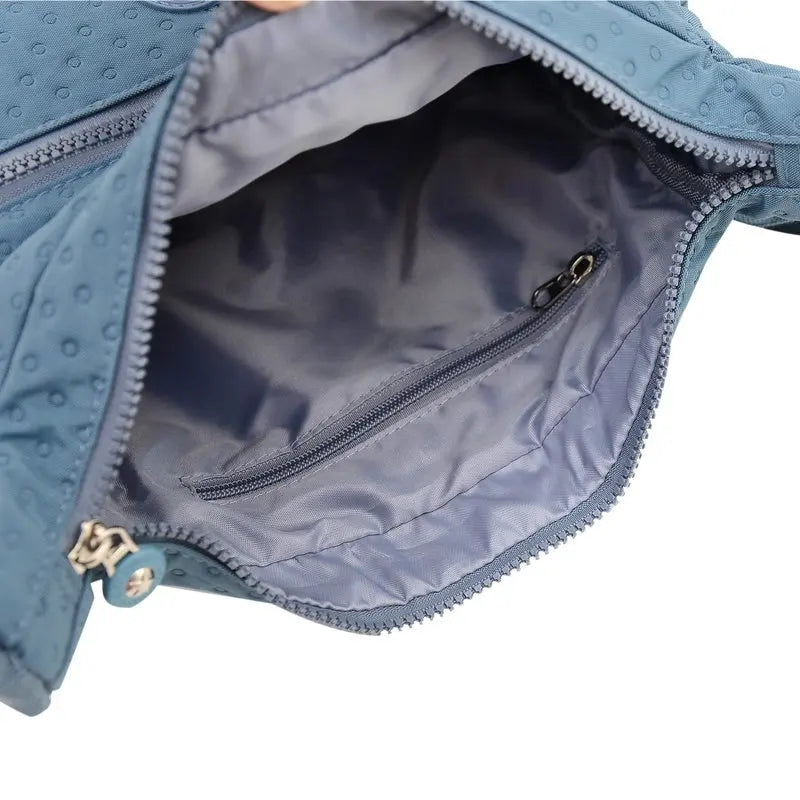 Women's Waterproof Nylon Shoulder Bag Zipper Crossbody Purse