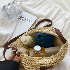 Women's Summer Straw Crossbody Bag Beach Holiday Woven Shoulder Handbag