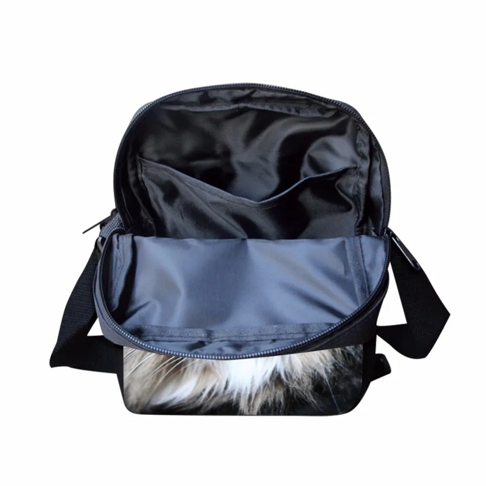 Cat Winter Crossbody Bag for Girls, Small Shoulder Bag for Women