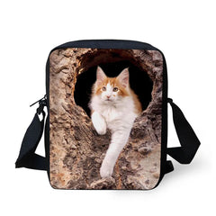 Cat Winter Crossbody Bag for Girls, Small Shoulder Bag for Women