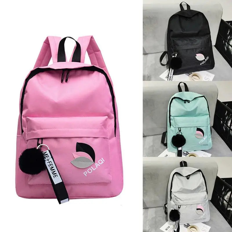 Leaves Print Canvas Backpack Bag for Women