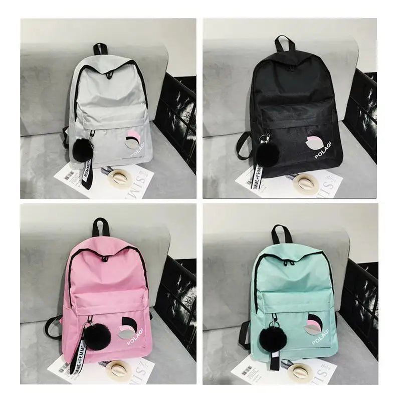 Leaves Print Canvas Backpack Bag for Women