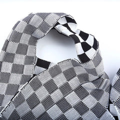 Grid PatternKnitting Shoulder Bag Women Handbag Causal Women's Handbag