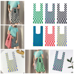 Grid PatternKnitting Shoulder Bag Women Handbag Causal Women's Handbag