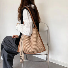 Pleated Tote Bag Women Handbags Large Capacity Fold Handbag