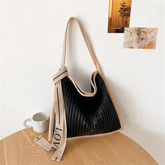 Pleated Tote Bag Women Handbags Large Capacity Fold Handbag