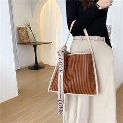 Pleated Tote Bag Women Handbags Large Capacity Fold Handbag