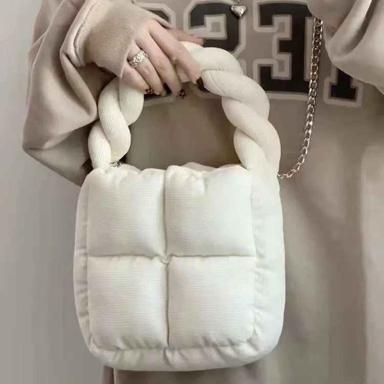 Corduroy Handbag with Warm Duvet Pocket