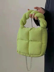 Corduroy Handbag with Warm Duvet Pocket