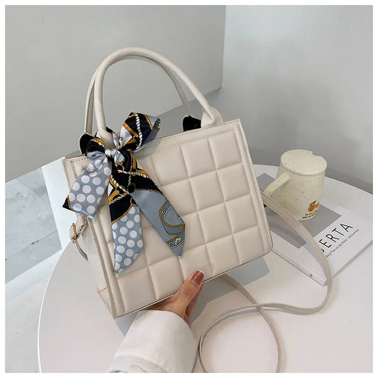 Plaid Single Strap Women Bags PU Leather Shoulder bag Soft Solid Crossbody Bag