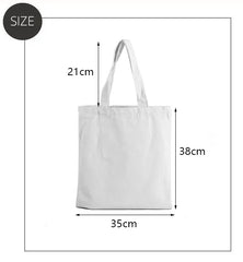 Floral Letters Canvas Tote Bag Eco Reusable Shoulder Shopper Bags