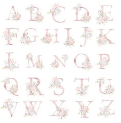 Floral Letters Canvas Tote Bag Eco Reusable Shoulder Shopper Bags
