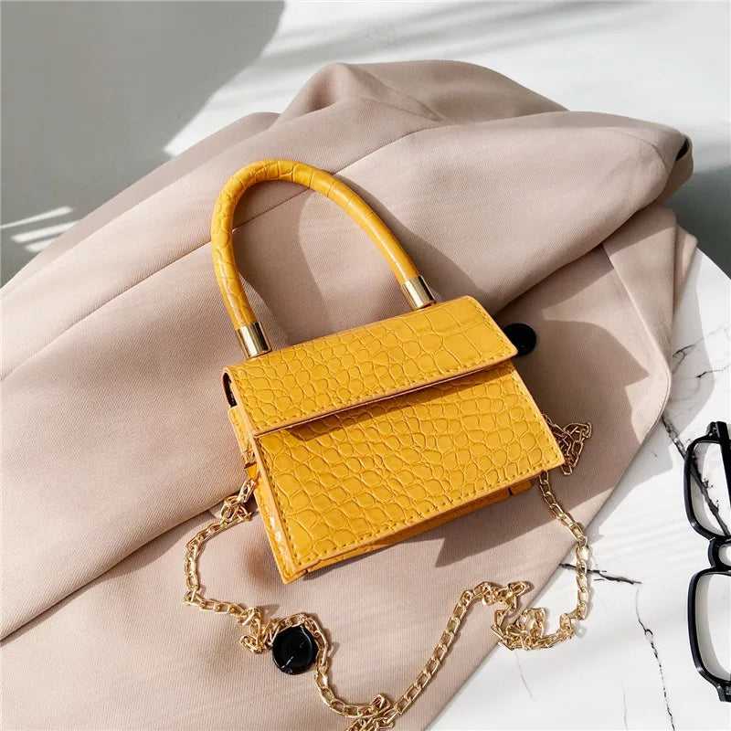 Mini Croc Pattern Crossbody Shoulder Bag Wallet
