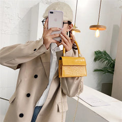Mini Croc Pattern Crossbody Shoulder Bag Wallet