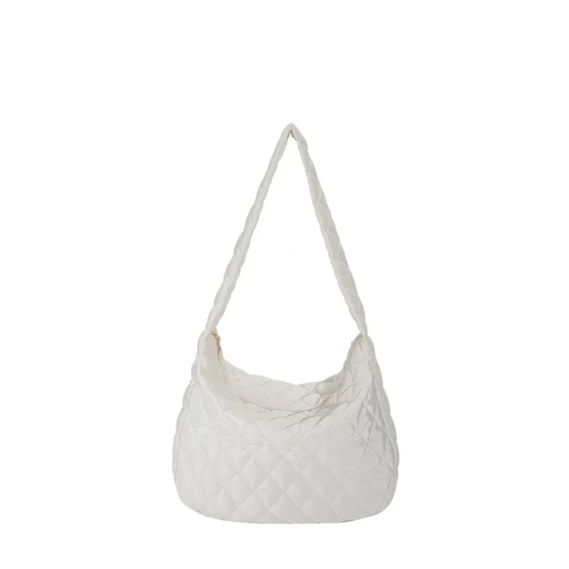 Ladies Quilted Puff Cross Shoulder Bag Winter Crossbody Underarm Purse