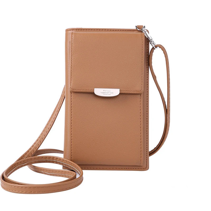 Women's Long Wallet and Shoulder Bag with Card Holder and Phone Pocket