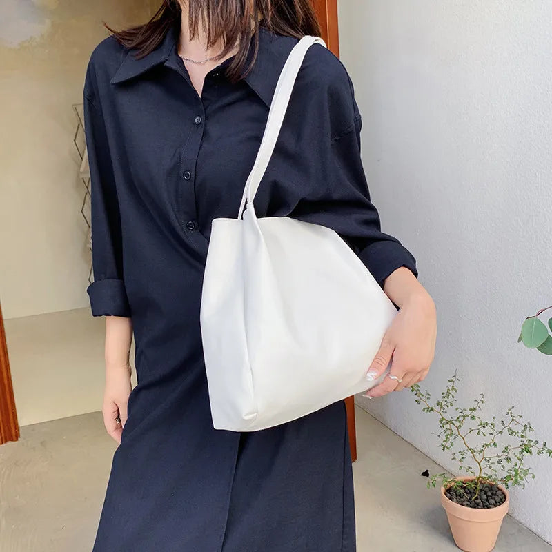 Lemon Yellow Shoulder Handbags Casual Cowhide PU Leather Shopping Bags