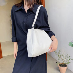 Lemon Yellow Shoulder Handbags Casual Cowhide PU Leather Shopping Bags