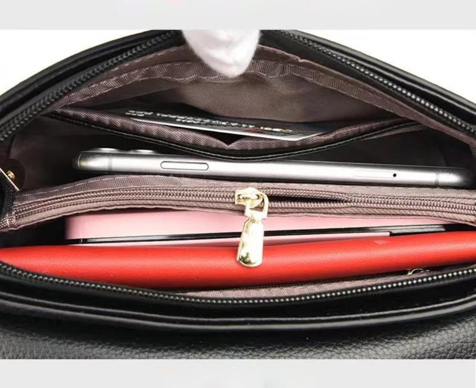 Leather Crossbody Bag Solid Small Crossbody Flap Shoulder Bag