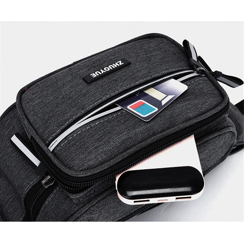 Men's Large Capacity Waist Bag Sports Crossbody Backpack