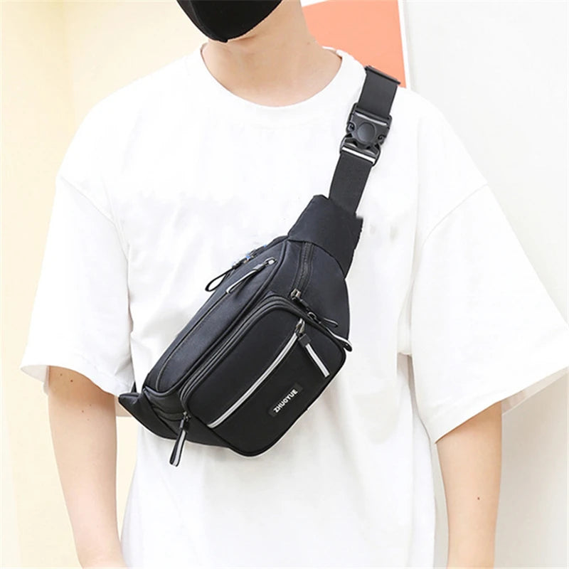 Men's Large Capacity Waist Bag Sports Crossbody Backpack