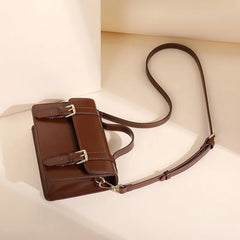 Japanese Casual Messenger Bag for Women PU Leather Square Tote