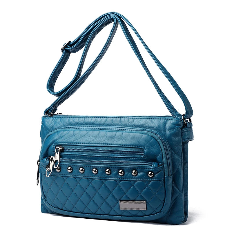 Women's Large Capacity Messenger Bag Double Pocket Crossbody