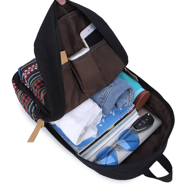Canvas School Bag Girls Teenagers Casual Travel Bags Vintage Backpack
