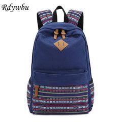 Canvas School Bag Girls Teenagers Casual Travel Bags Vintage Backpack