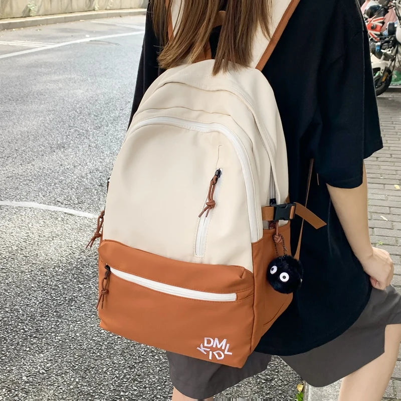 Nylon College Women Leisure School Bag Teenager Book Bag Female Travel Backpack