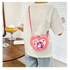 Heart Plush Crossbody Bag Sweet Japanese Girl Style