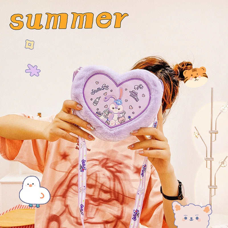 Heart Plush Crossbody Bag Sweet Japanese Girl Style