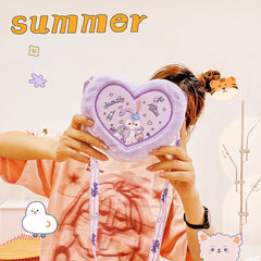 Heart Plush Crossbody Bag Sweet Japanese Girl Style