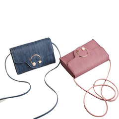 Women's PU Leather Square Bag with Moon and Star Decoration