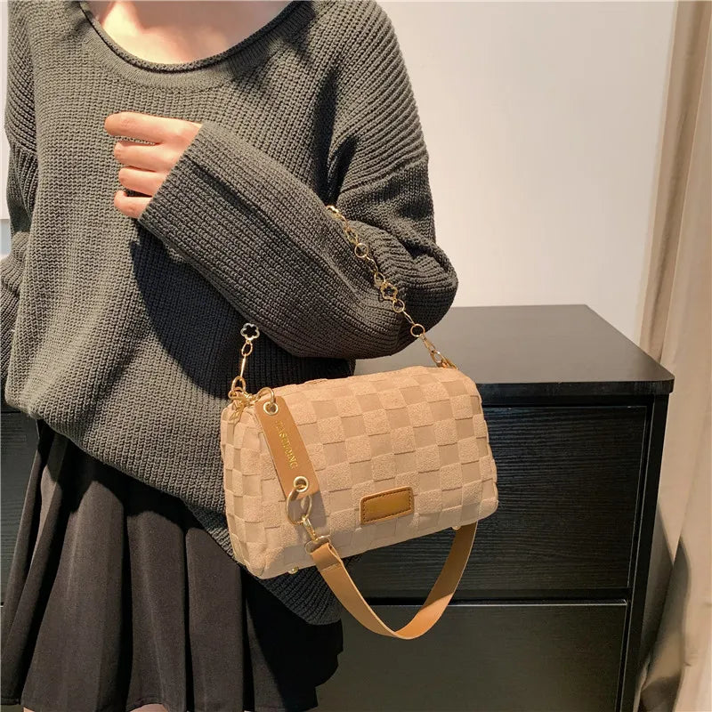 Ladies Pillow Chain Leather Shoulder Bag Women's Crossbody Bag