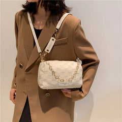 Ladies Pillow Chain Leather Shoulder Bag Women's Crossbody Bag